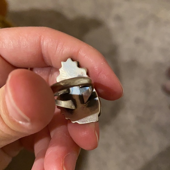 Vintage coral and turquoise ring 5.75 - Picture 3 of 3